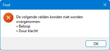 Scherm Intramed foutmelding SmartIntake