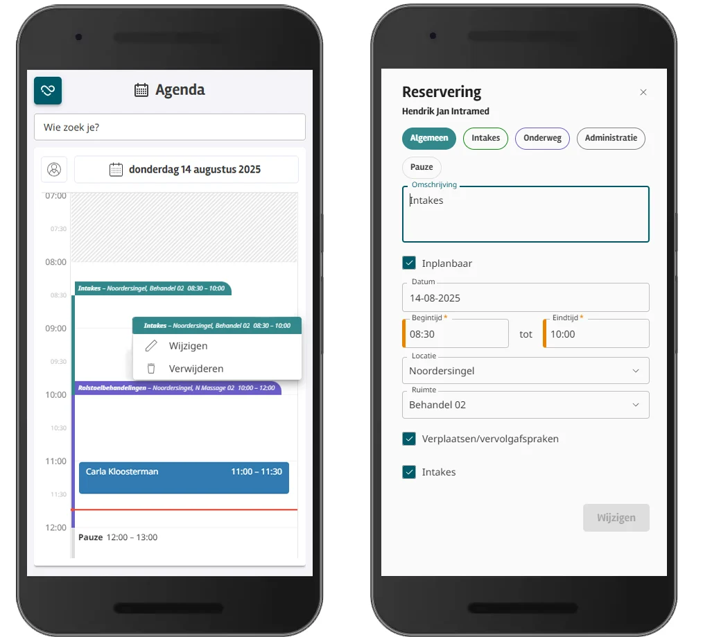 Schermen web op mobiel
