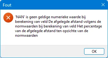 Foutmelding bij de 6MWT