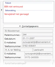 Betrokkenen in het zijpaneel