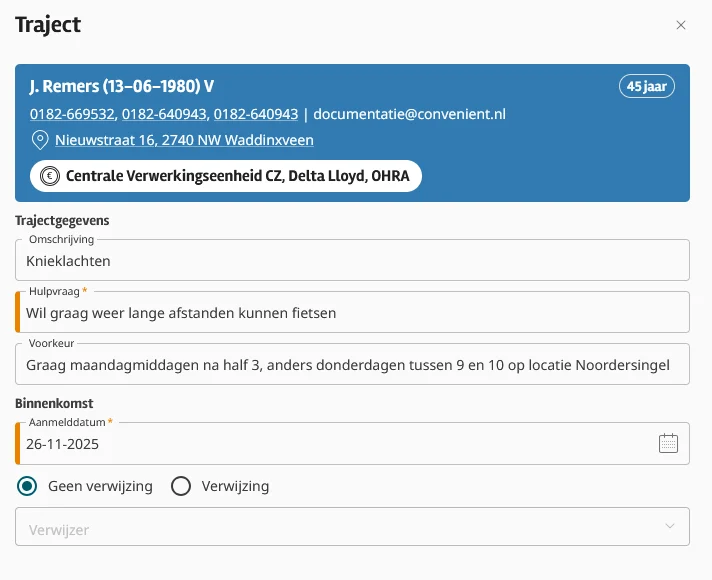 Intramed Web nieuwe indeling trajecten