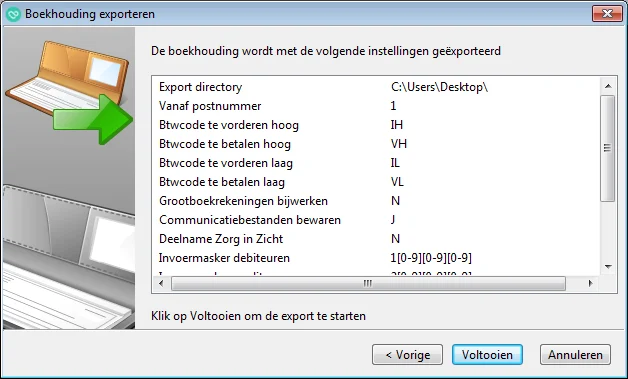 Twinfield boekhouding exporteren voorbeeld