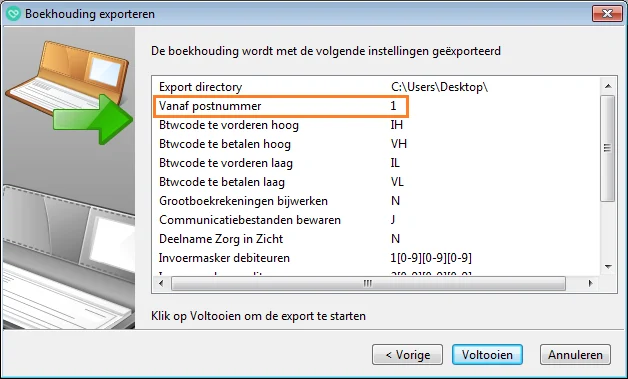 Twinfield Export voorbeeld