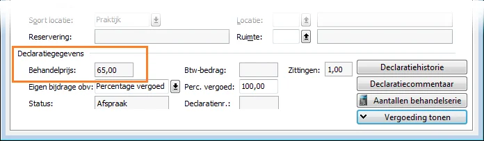 Declaratiegegevens boekhouden