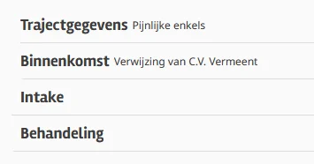 Trajectgegevens samenvatting