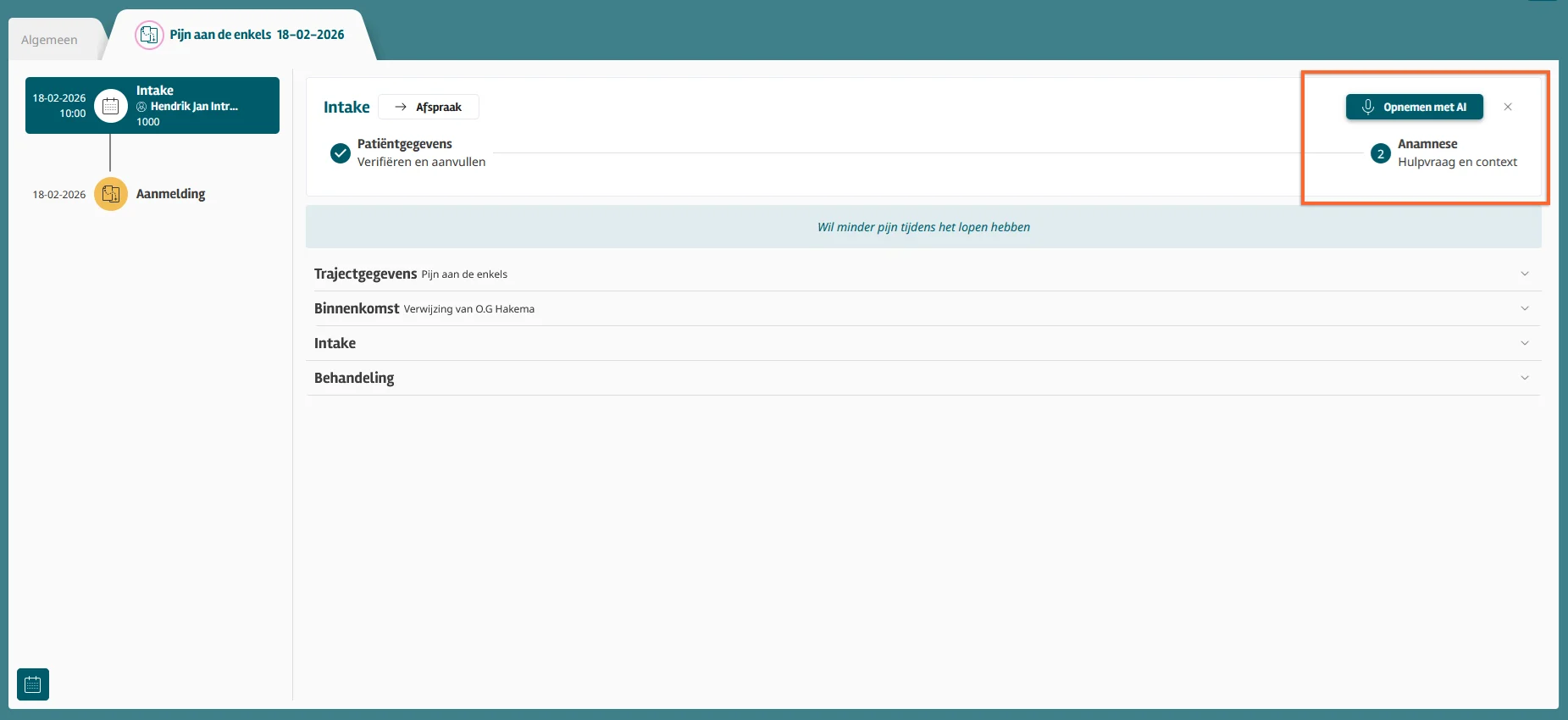 Intramed web intake