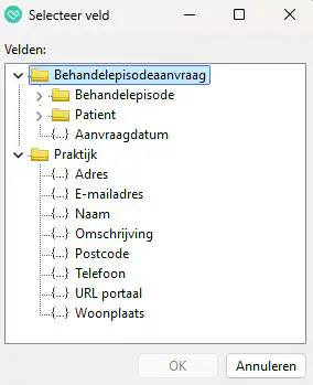 email ontwerp en velden selecteren
