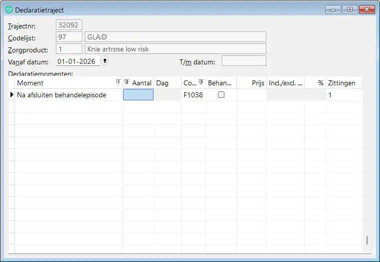 Voorbeeld Declaratietraject GLA:D