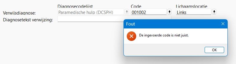 Foutmelding "De ingevoerde code is niet juist"