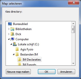 Voorbeeld map kiezen
